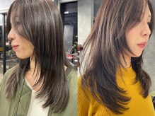 《レイヤーカット×デザインカラー》ワンカールでも可愛く