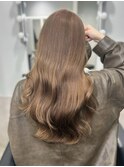 ロング レイヤーカット ダメージレス ベージュカラー 巻き髪