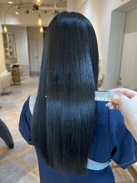 アンド ラ ブランシュ(&.La Blanche) アプリコットオレンジ/くびれヘア/ストレート/縮毛矯正