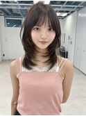 小顔美人レイヤーカット×ナチュラルグレージュ30代40代50代