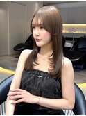 韓国レイヤーカット/くびれ巻き/前髪顔周り/セミディ[門前仲町]