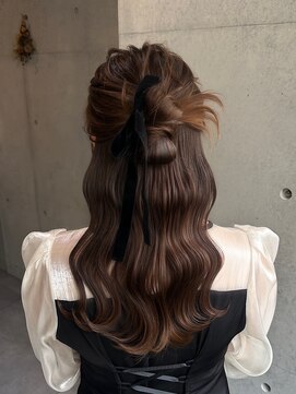 ブルーメ(Blume...) リボンハーフアップ/ロング/お呼ばれヘア