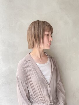 ルッソカルム(Lusso calme) ミルクティーベージュ ショートボブ/30代40代50代