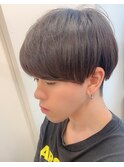 韓流ナチュラルソフトアシメ前下がり重め前髪マッシュ