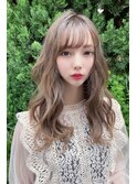 フリンジウェーブのセミロング♪前髪はシースルーに♪藤沢