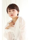キャラメルベージュが可愛い大人丸みショート/30代40代50代