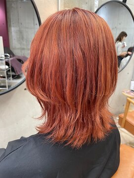 コージー(Kozy) ハイレイヤーウルフ/オレンジブラウン/ハイトーンカラー