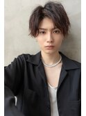 メンズビジネスツーブロックアップバング束感ショートマッシュ