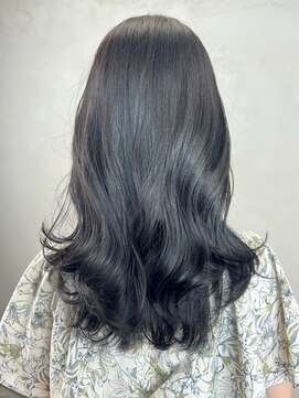 アルバム 銀座(ALBUM GINZA) ブラックロング_斜めバンググレージュカラー_ba457601