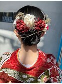 ヘアアレンジセット振袖袴成人式卒業式前撮りタイトシニヨン着物