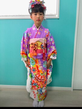 きものサロンティファニー 七五三着付け 七歳着付けとヘア