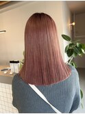 coral pink × blunt cut