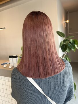 ハルキ(haruki) coral pink × blunt cut