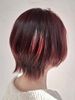 リコ 池袋東口店(Liko)&nbsp;暖色系カラー　ボブウルフ　レッドカラー　艶トリートメント