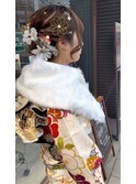 編み込みシニヨン
