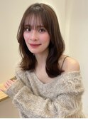 くびれウエーブミディアム 似合わせカット メルティーカラー