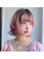 レヴ 草加店(LEV.)&nbsp;韓国マッシュこなれミディウェーブパーマ前髪カタログ