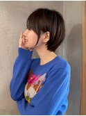 xカット//ホワイトグレージュ/レイヤーカット/チェリーブラウン