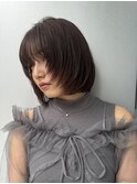 ボブ×顔周りレイヤー×グレージュ【表参道　青山　髪質改善】