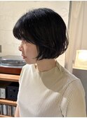ボブパーマ　黒髪パーマ