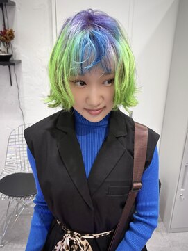 いろあそび 八王子 【デザインカラー】パープル×ライムグリーン×ブルー×ホワイト