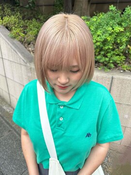 ワンズオゼ 渋谷(ONE's oze) ハイトーン/ダブルカラー/クラゲヘアー/オリーブグレー/小顔/