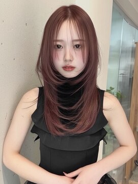 ディモアンド 表参道(Dimo&) カット/ホワイトグレージュ/レイヤーカット/チェリーブラウン