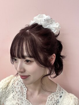 ブリーチなし暖色系◎艶感カシスレッド/ボルドーで大人可愛い