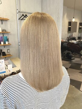 シェル 津山の手店(shel) 10代20代ブリーチありハイトーンベージュカラー