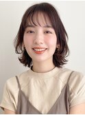 ミディアムレイヤー、外ハネボブ、グレージュ、脱白髪染め☆