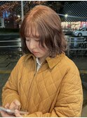 ブリーチなしカラー◎オレンジカラー×ボブ