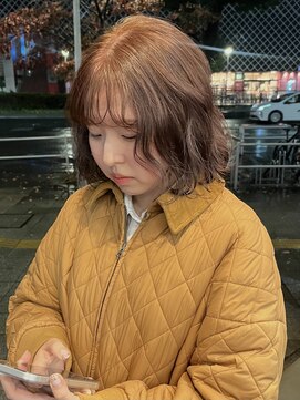 ヘアーアイスカルテット(HAIR ICI QUARTET) ブリーチなしカラー◎オレンジカラー×ボブ