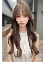 リークフー(Ree cu fuu) 韓国風くびれレイヤーカットハッシュカットミルクティーベージュ