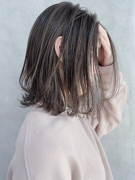 ムウ 難波(MOU) ハッシュカットフルバング似合わせカットレッドブラウン20代30代