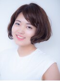 ふんわりボリューム感プラス!大人のキュートボブ☆【白髪染め】