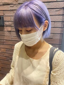 ホワイト 梅田(white) #ラベンダー/アニメカラー/ミニボブ