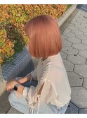 デザインカラーレイヤーカットウェットヘアオリーブベージュ