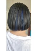 ブルーのインナーカラー×ネイビーカラー