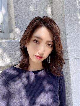 フラッグ ヘアー 天神西通り店(Flag HAIR) 大人ミディアム☆くびれボブ透明感イルミナカラー