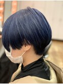 ネイビー×刈り上げショートヘアー　6