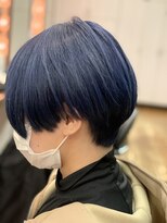 フレンズ 環状通東店(friend's)&nbsp;ネイビー×刈り上げショートヘアー　6