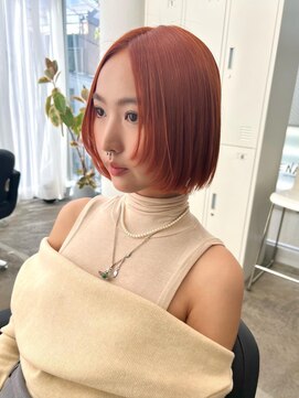 ジーナ オモテサンドウ(XENA) オレンジブラウン×秋カラー×顔まわりレイヤー(表参道)