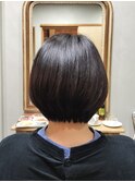 マッシュショートボブ×ほんのりピンクブラウン