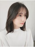 △グレージュ/小顔カット/前髪カット/ミディアムヘア