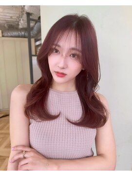 マインバイアフロートギンザ(MYNE by AFLOAT GINZA) おろしても流しても可愛い2wayバング／ピンクブラウン【銀座】