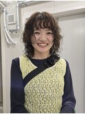 くせ毛風無造作ミディアムパーマ