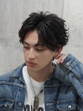 ビカムメンズヘアー 栄店(become men's hair) フェザーショートコンマバング韓国メンズパーマ