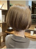 白髪ぼかし/ハイライト/髪質改善ショート大人小顔艶上品40代50代