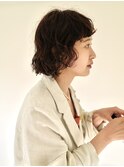 レイヤーボブ　ニュアンスパーマ　ゆるめくせ毛風パーマ　ボブ