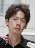 天神大名メンズパーマシャドウパーマシースルーマッシュウルフ
